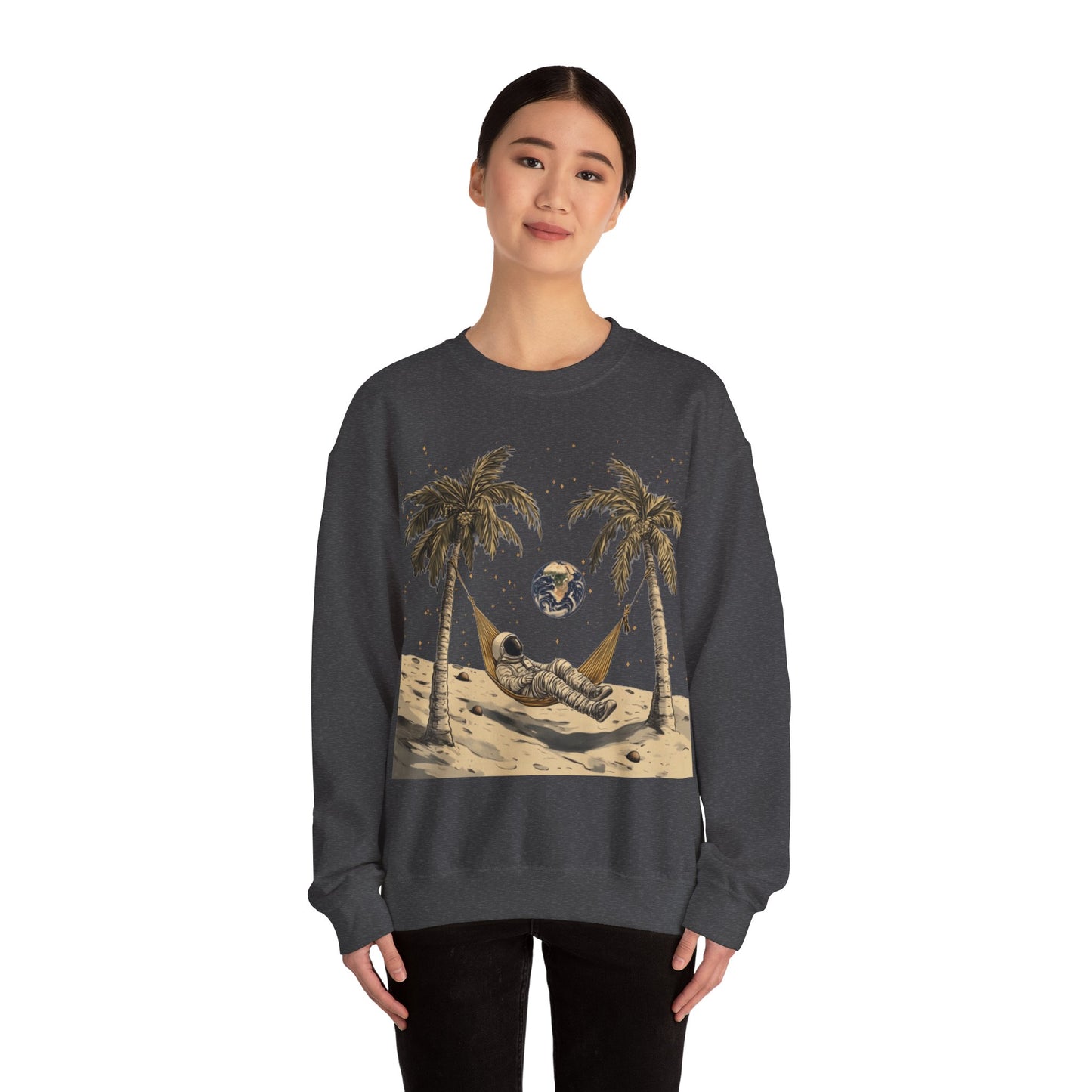 Astronaut on the Moon Sweatshirt | Unisex Funny Outer Space Graphic Tee