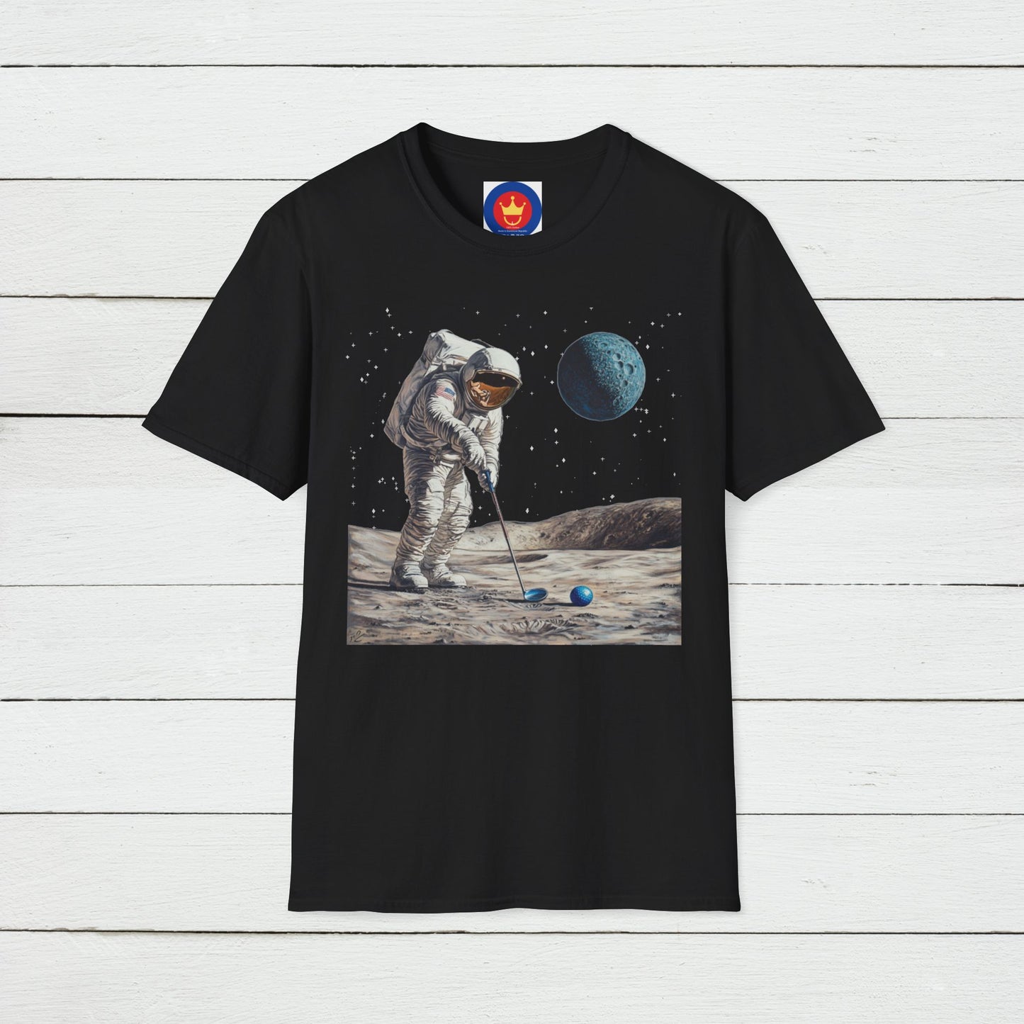Astronaut Golfer Unisex T-Shirt | Outer Space Golf Shirt