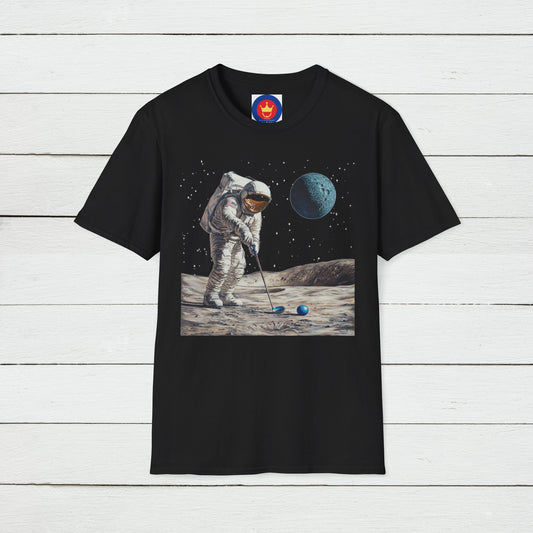Astronaut Golfer Unisex T-Shirt | Outer Space Golf Shirt