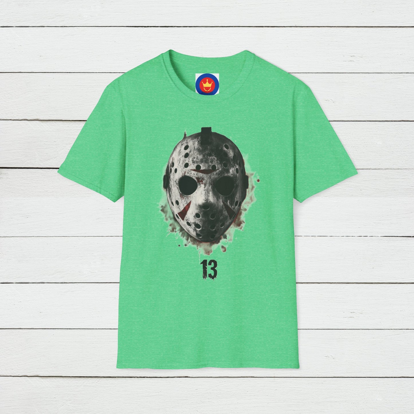 Horror Movie Villain Unisex Softstyle T-Shirt | Jason Vorhees Mask Shirt