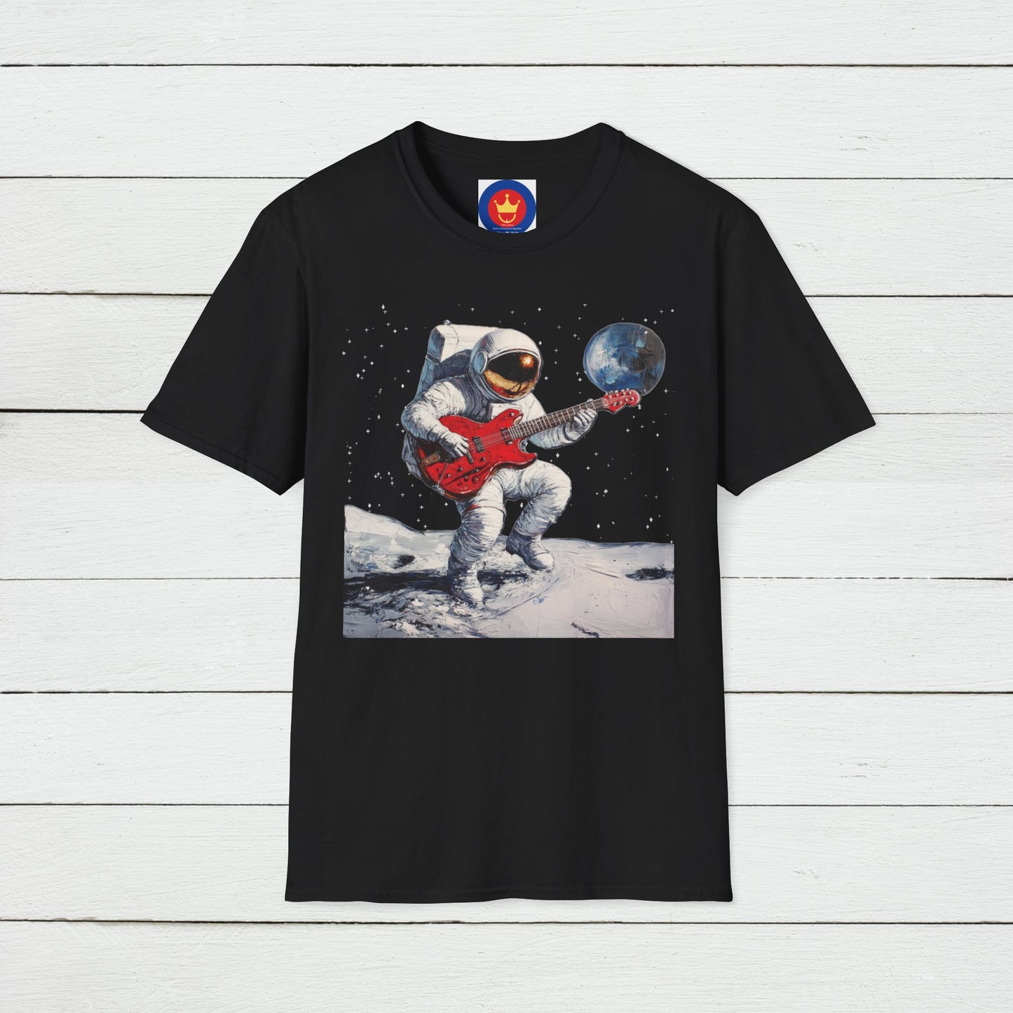 Guitar Player Astronaut Unisex T-Shirt | Outer Space Guitar Player Shirt