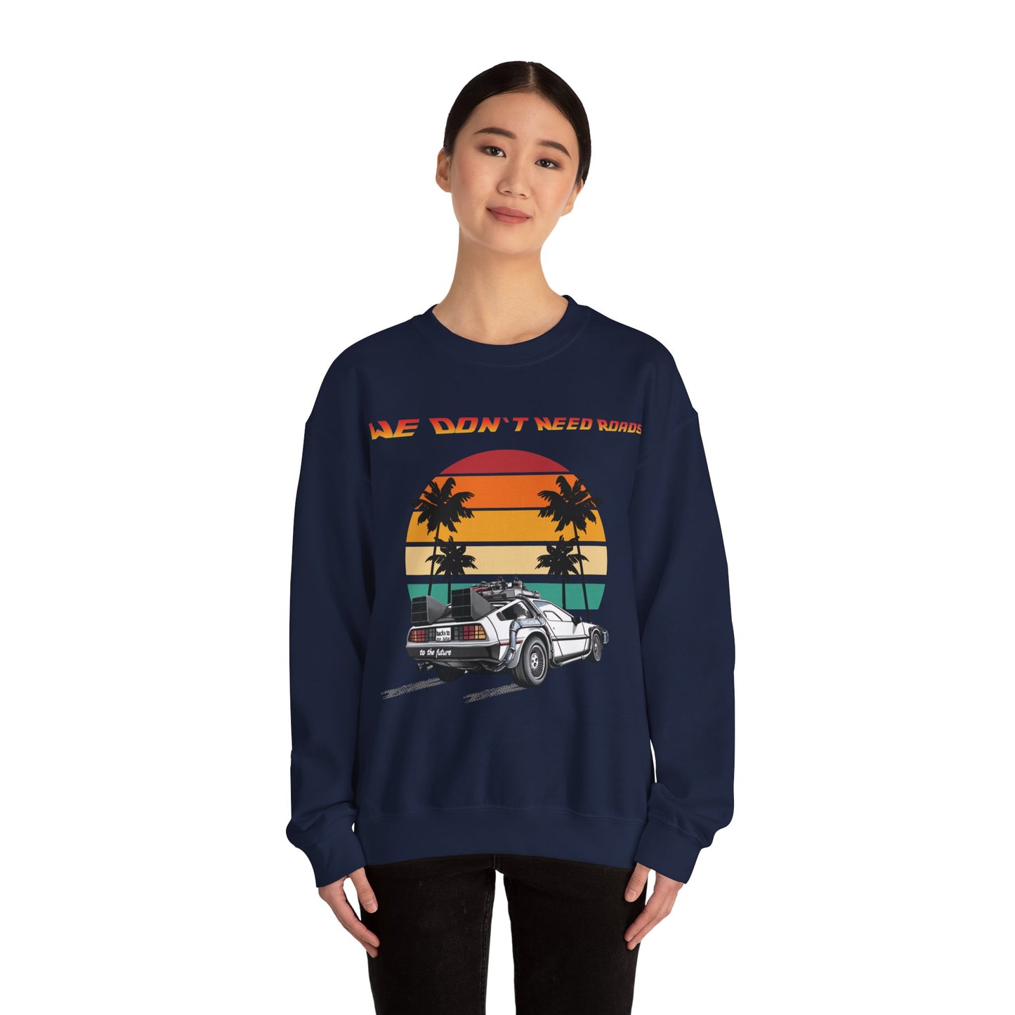 Back to the Future DeLorean Sweatshirt | Unisex Retro Sci-Fi Movie Graphic Design