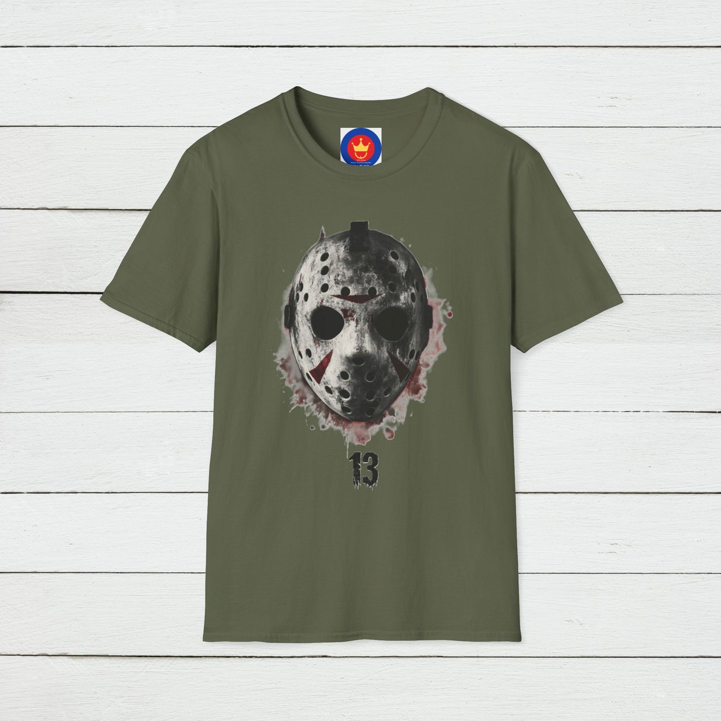 Horror Movie Villain Unisex Softstyle T-Shirt | Jason Vorhees Mask Shirt