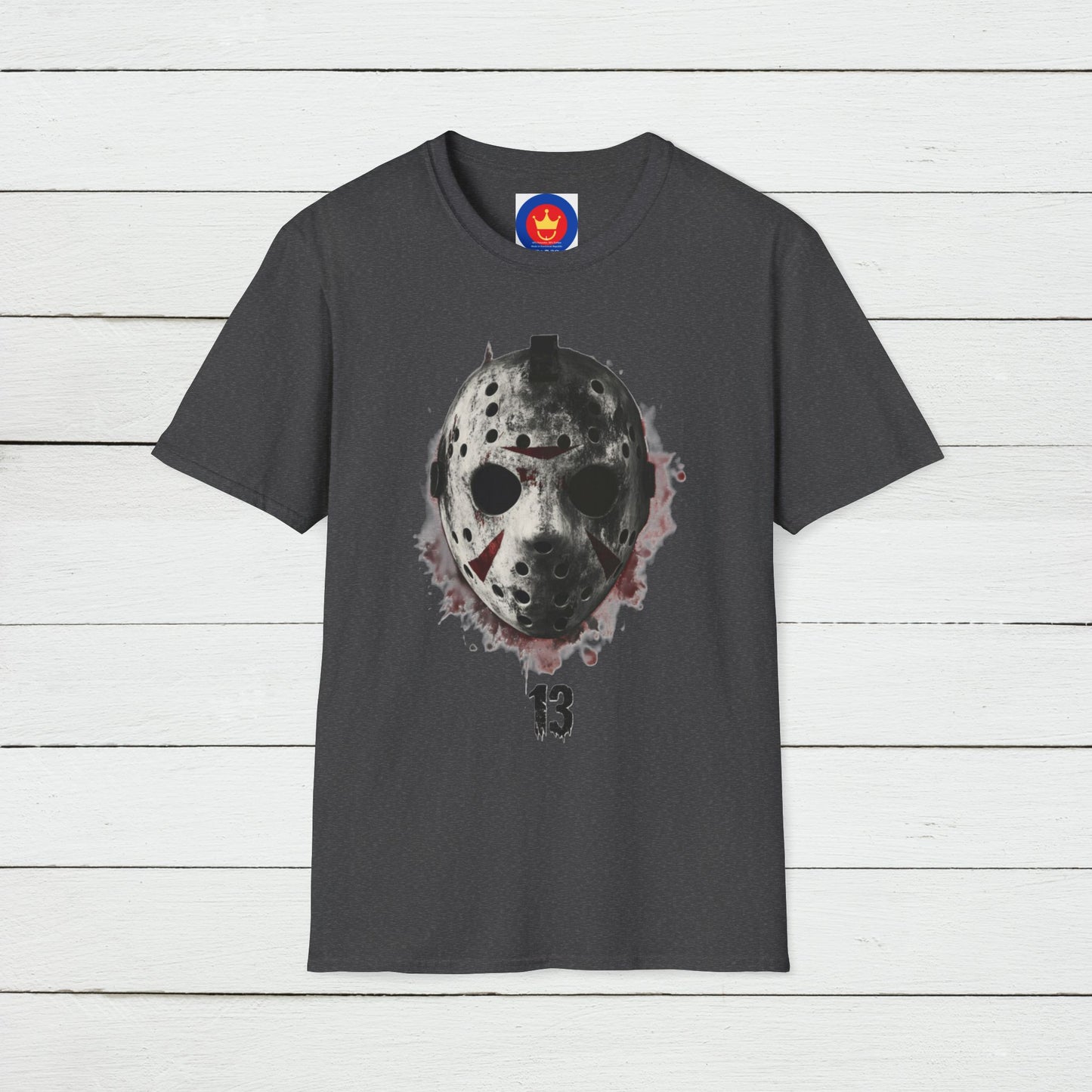 Horror Movie Villain Unisex Softstyle T-Shirt | Jason Vorhees Mask Shirt
