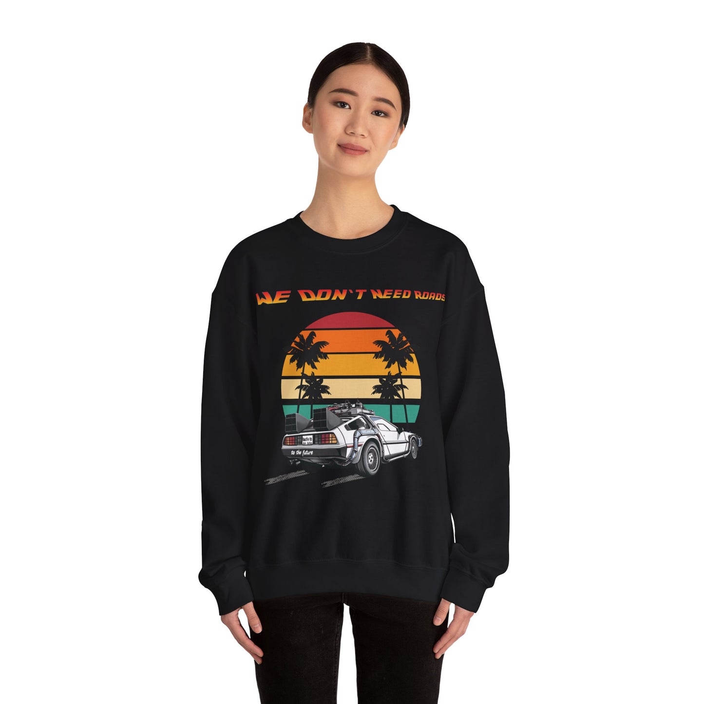 Back to the Future DeLorean Sweatshirt | Unisex Retro Sci-Fi Movie Graphic Design