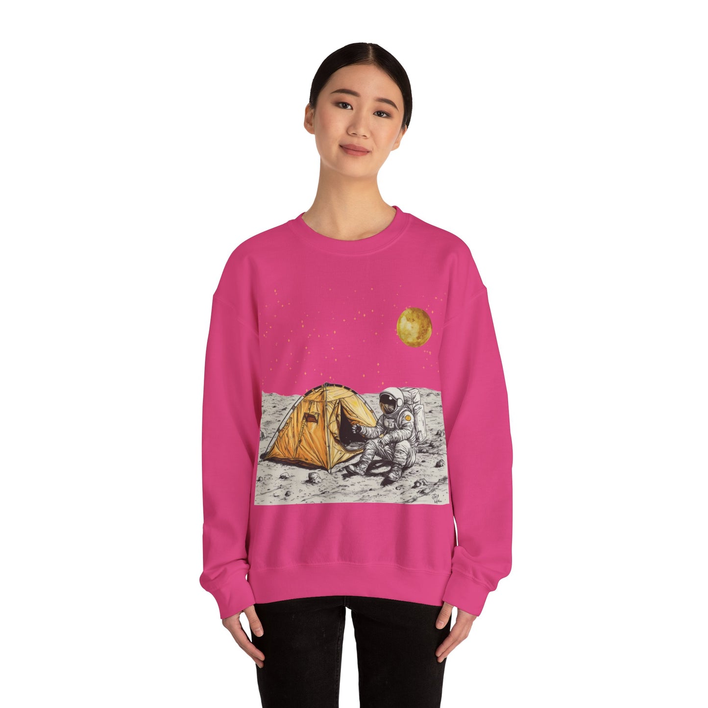 Astronaut Camping on the Moon Sweatshirt | Funny Moon Sweater