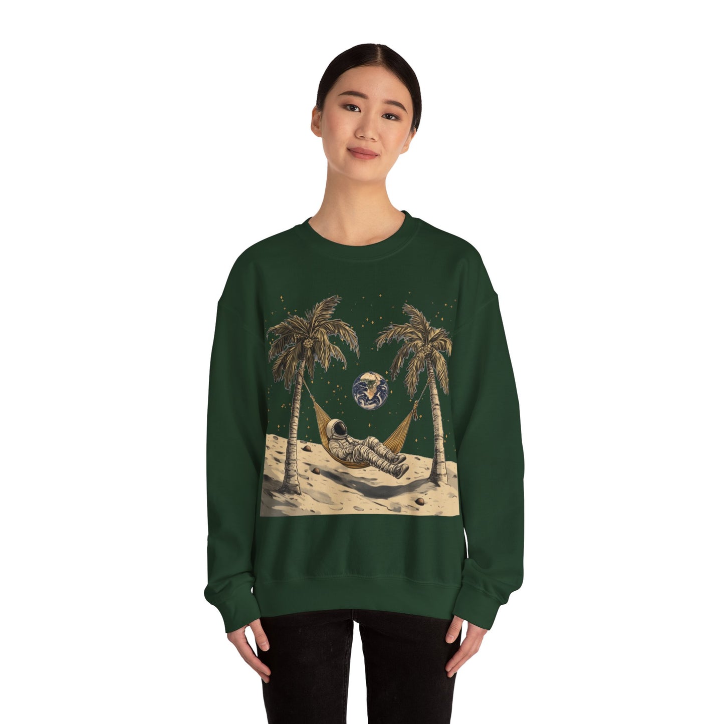 Astronaut on the Moon Sweatshirt | Unisex Funny Outer Space Graphic Tee
