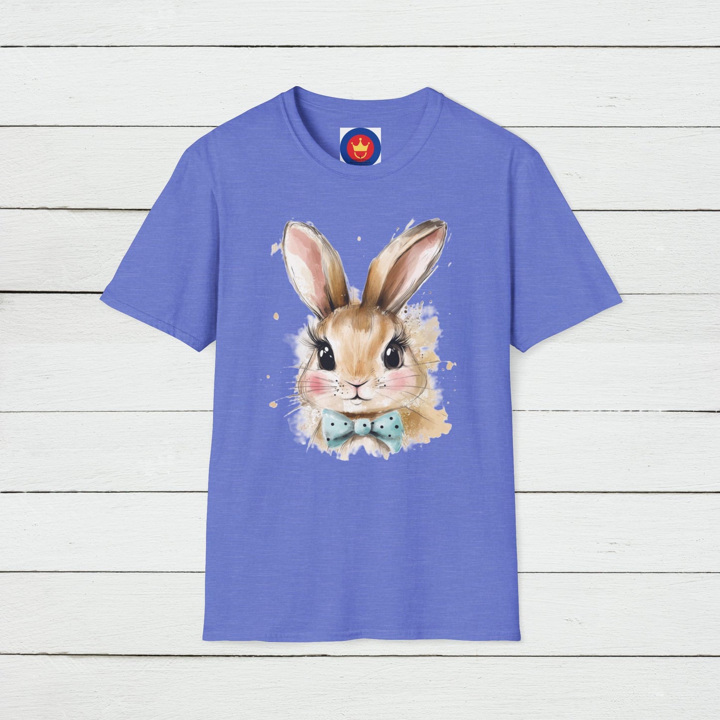 Easter Bunny Face Softstyle unisex T-Shirt | Cute Coquette Bow Tee