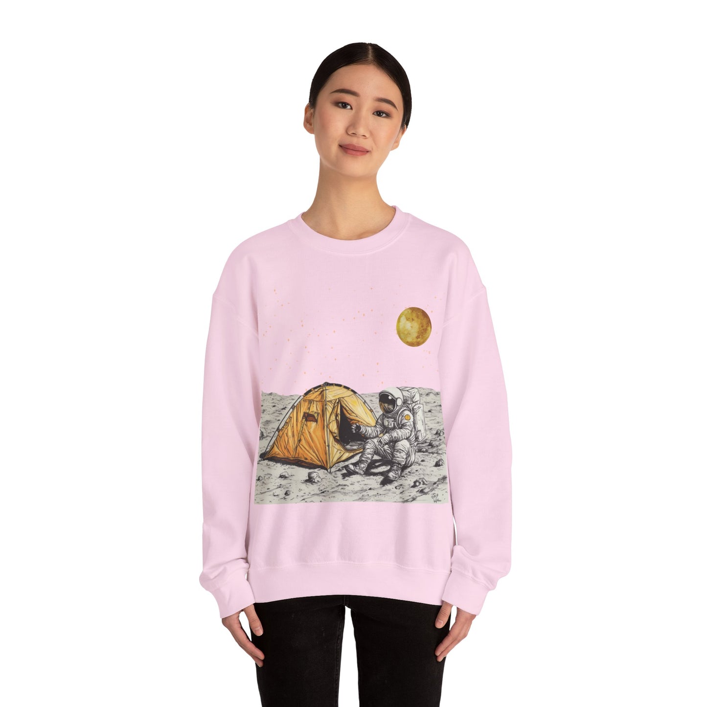 Astronaut Camping on the Moon Sweatshirt | Funny Moon Sweater