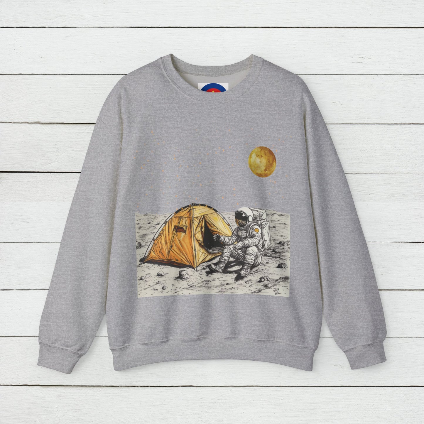 Astronaut Camping on the Moon Sweatshirt | Funny Moon Sweater