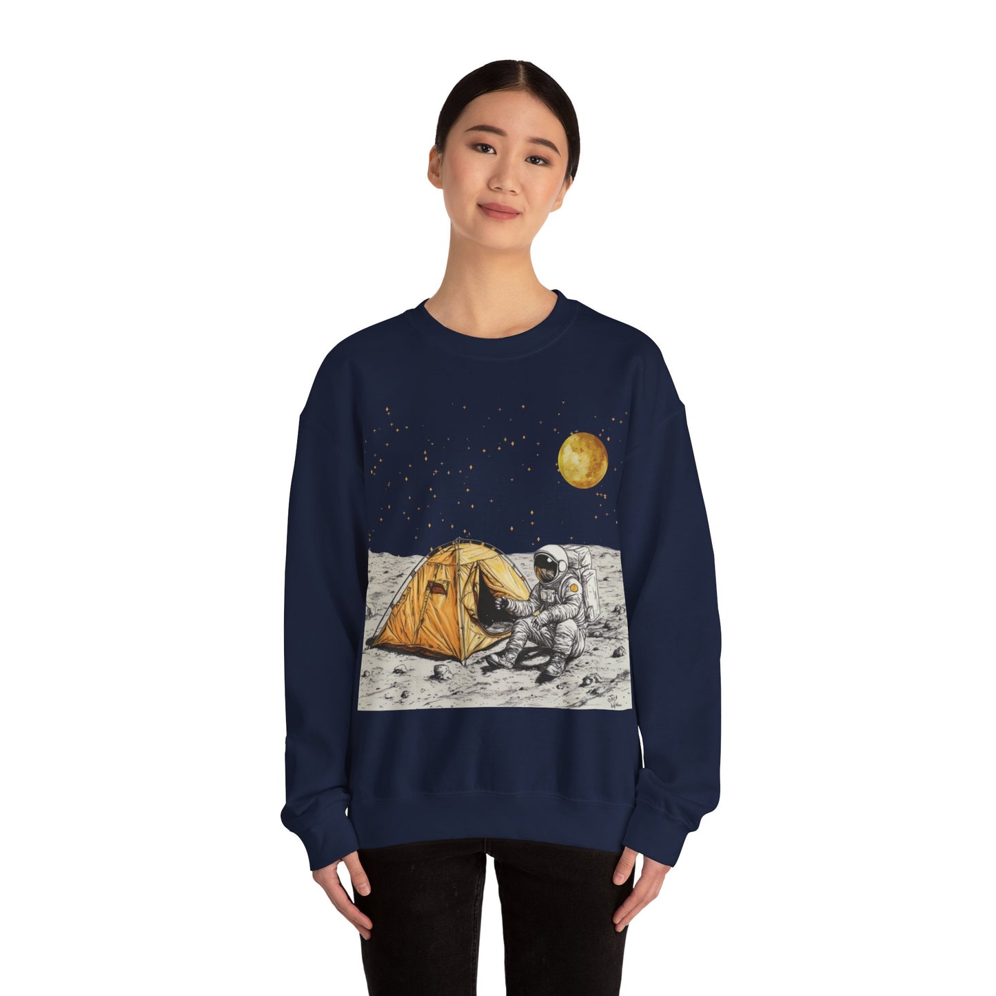 Astronaut Camping on the Moon Sweatshirt | Funny Moon Sweater