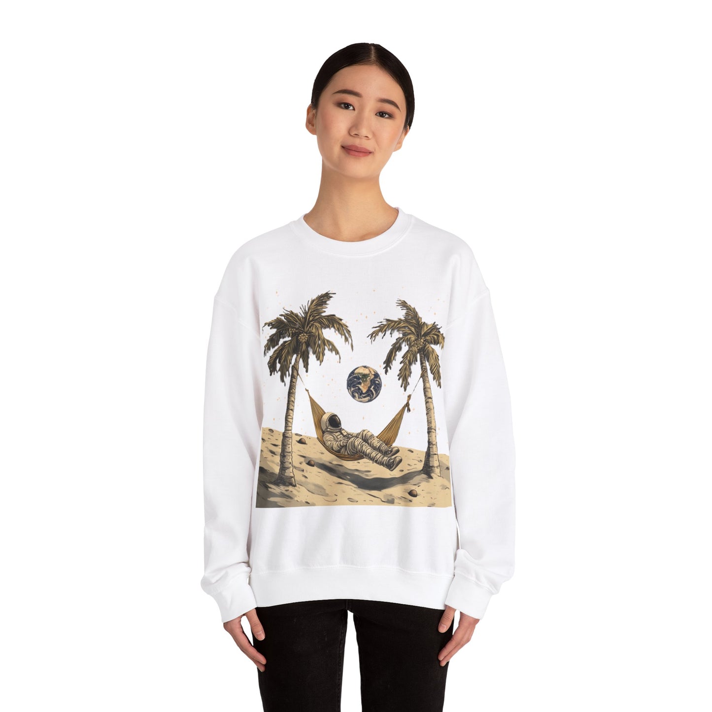 Astronaut on the Moon Sweatshirt | Unisex Funny Outer Space Graphic Tee