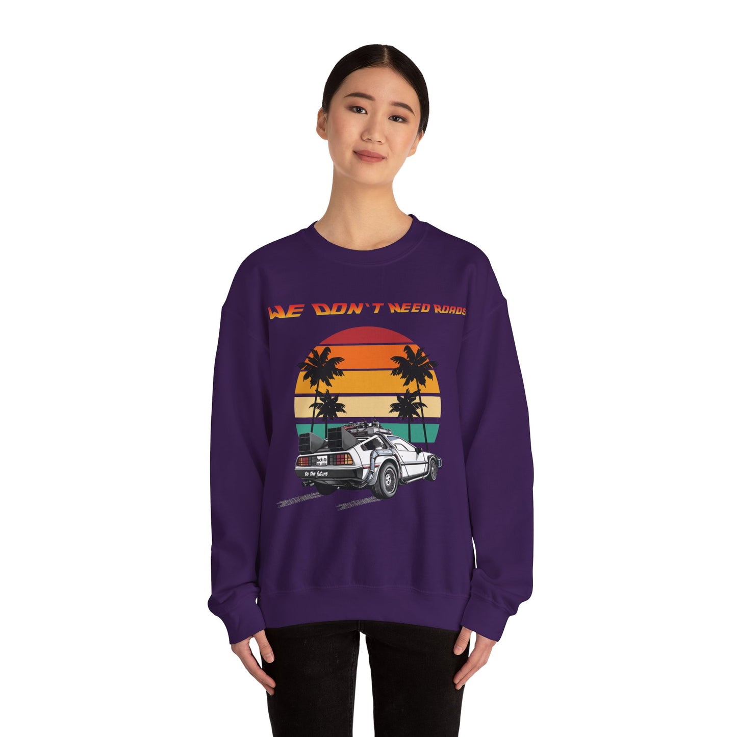 Back to the Future DeLorean Sweatshirt | Unisex Retro Sci-Fi Movie Graphic Design