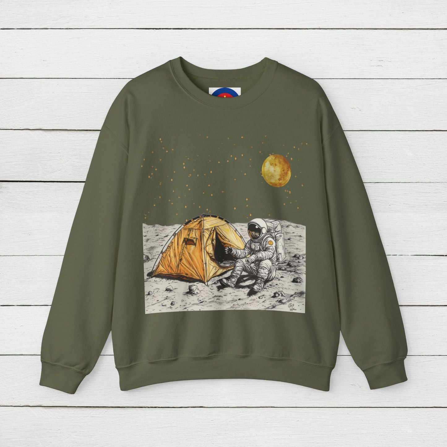Astronaut Camping on the Moon Sweatshirt | Funny Moon Sweater