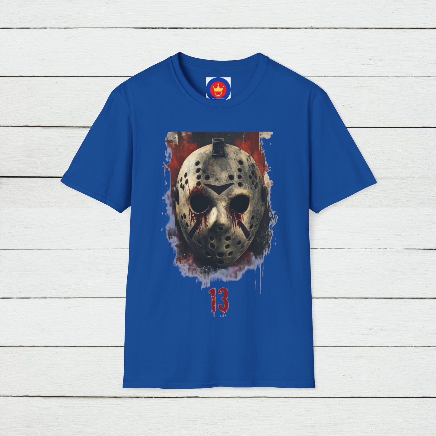 Horror Movie Villain Unisex Softstyle T-Shirt | Jason Vorhees Mask Shirt