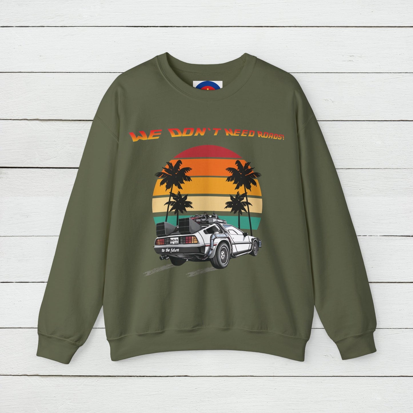 Back to the Future DeLorean Sweatshirt | Unisex Retro Sci-Fi Movie Graphic Design