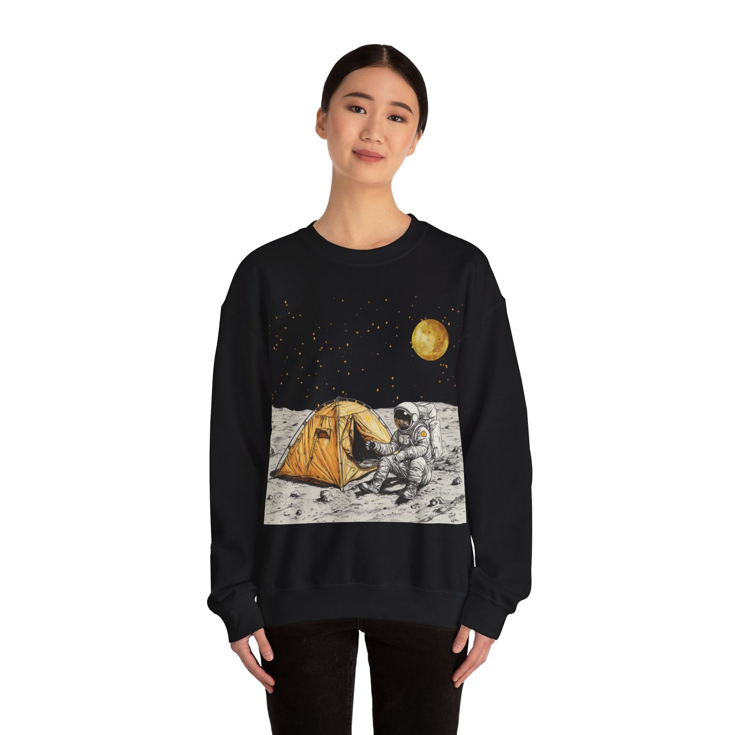 Astronaut Camping on the Moon Sweatshirt | Funny Moon Sweater