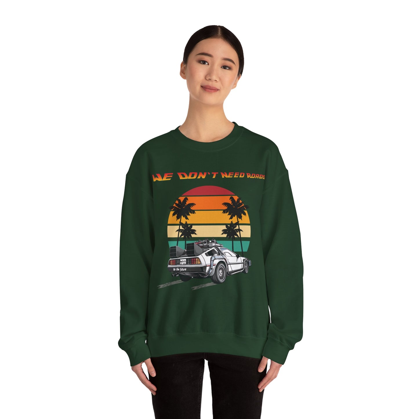 Back to the Future DeLorean Sweatshirt | Unisex Retro Sci-Fi Movie Graphic Design