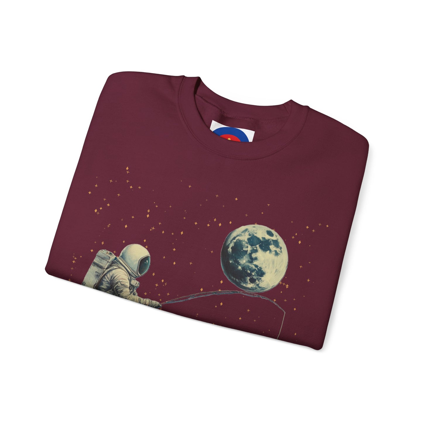 Astronaut Fishing on the Moon Sweatshirt | Unisex Funny Outer Space Graphic Tee
