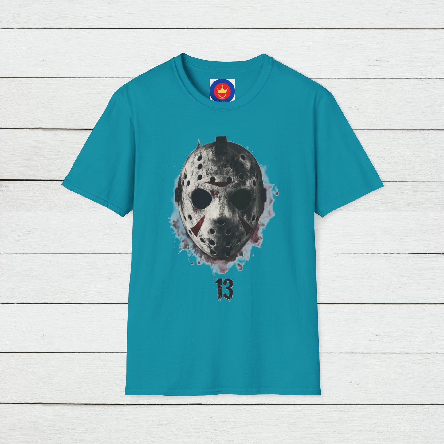 Horror Movie Villain Unisex Softstyle T-Shirt | Jason Vorhees Mask Shirt