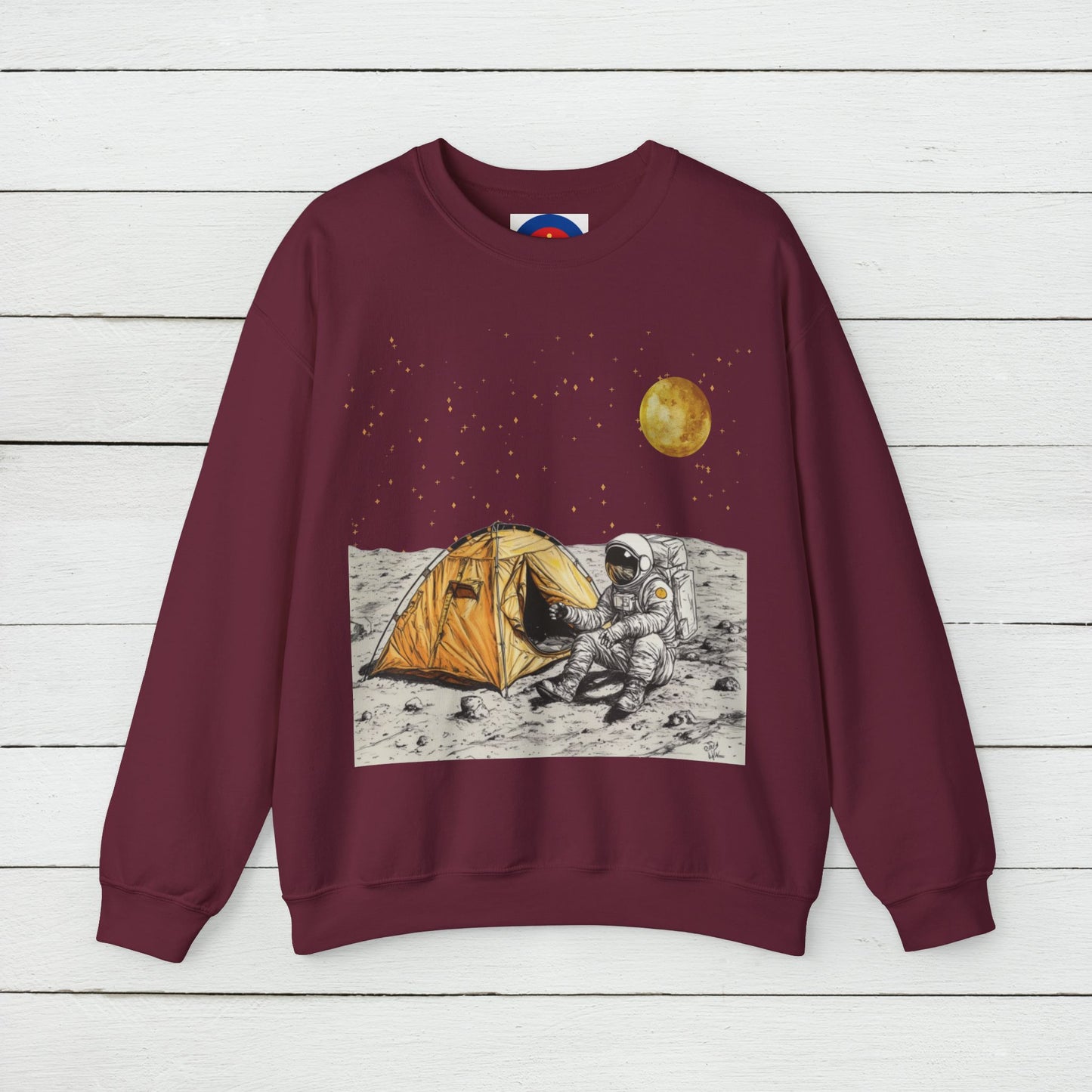 Astronaut Camping on the Moon Sweatshirt | Funny Moon Sweater