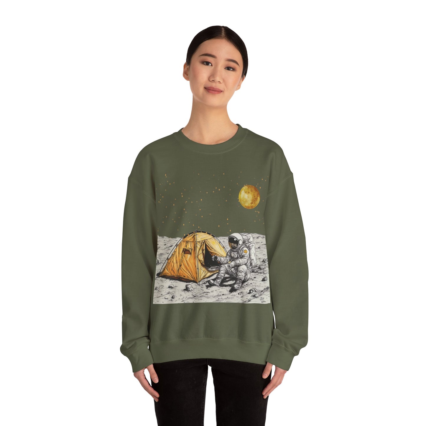 Astronaut Camping on the Moon Sweatshirt | Funny Moon Sweater