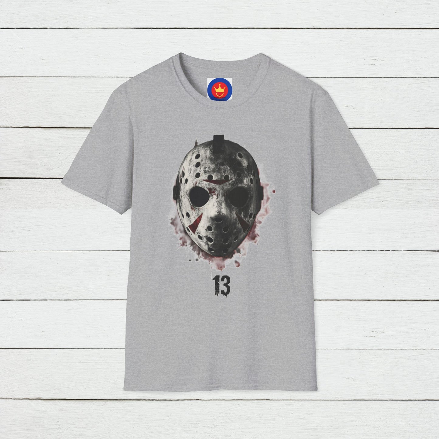 Horror Movie Villain Unisex Softstyle T-Shirt | Jason Vorhees Mask Shirt