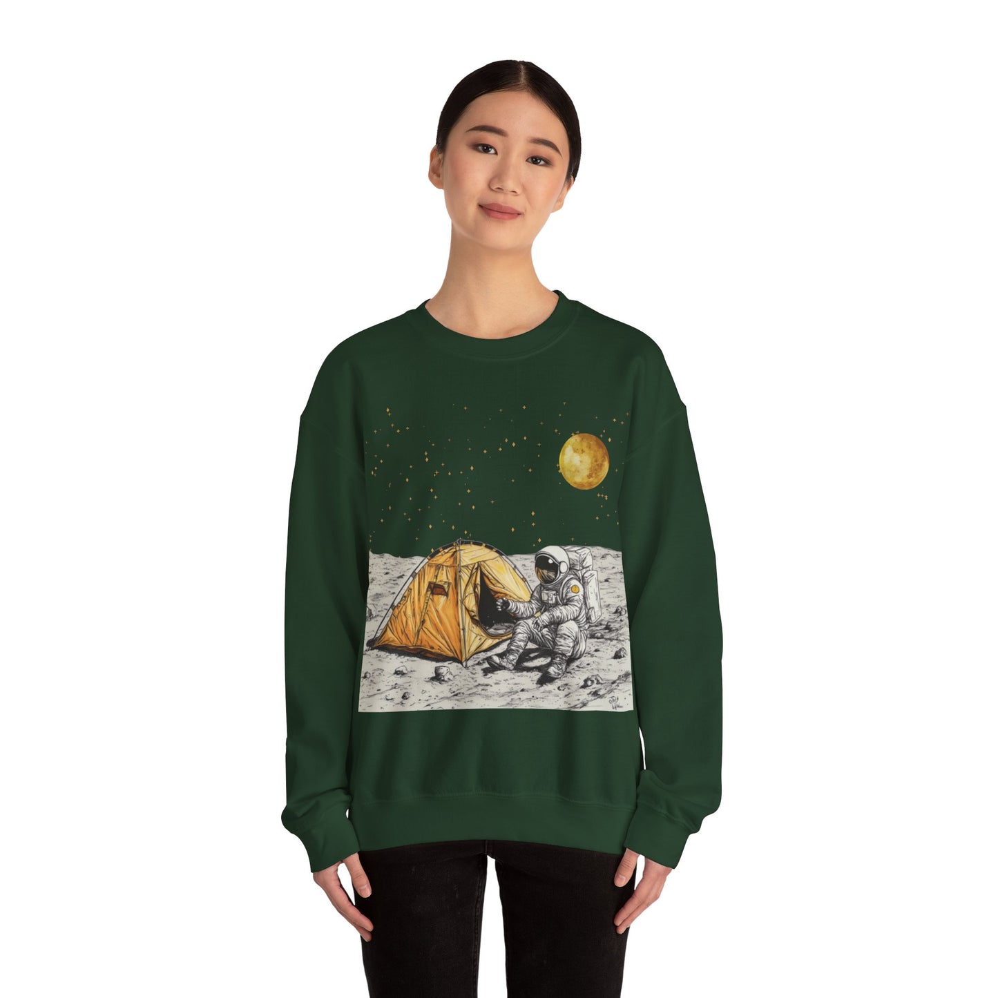 Astronaut Camping on the Moon Sweatshirt | Funny Moon Sweater