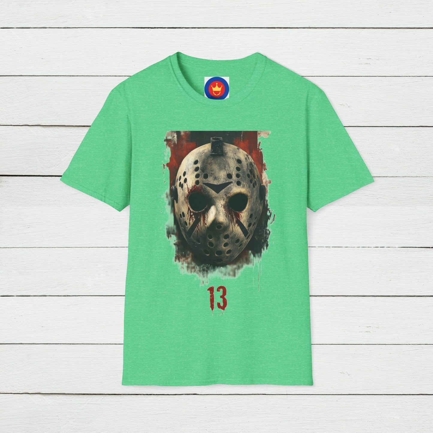 Horror Movie Villain Unisex Softstyle T-Shirt | Jason Vorhees Mask Shirt