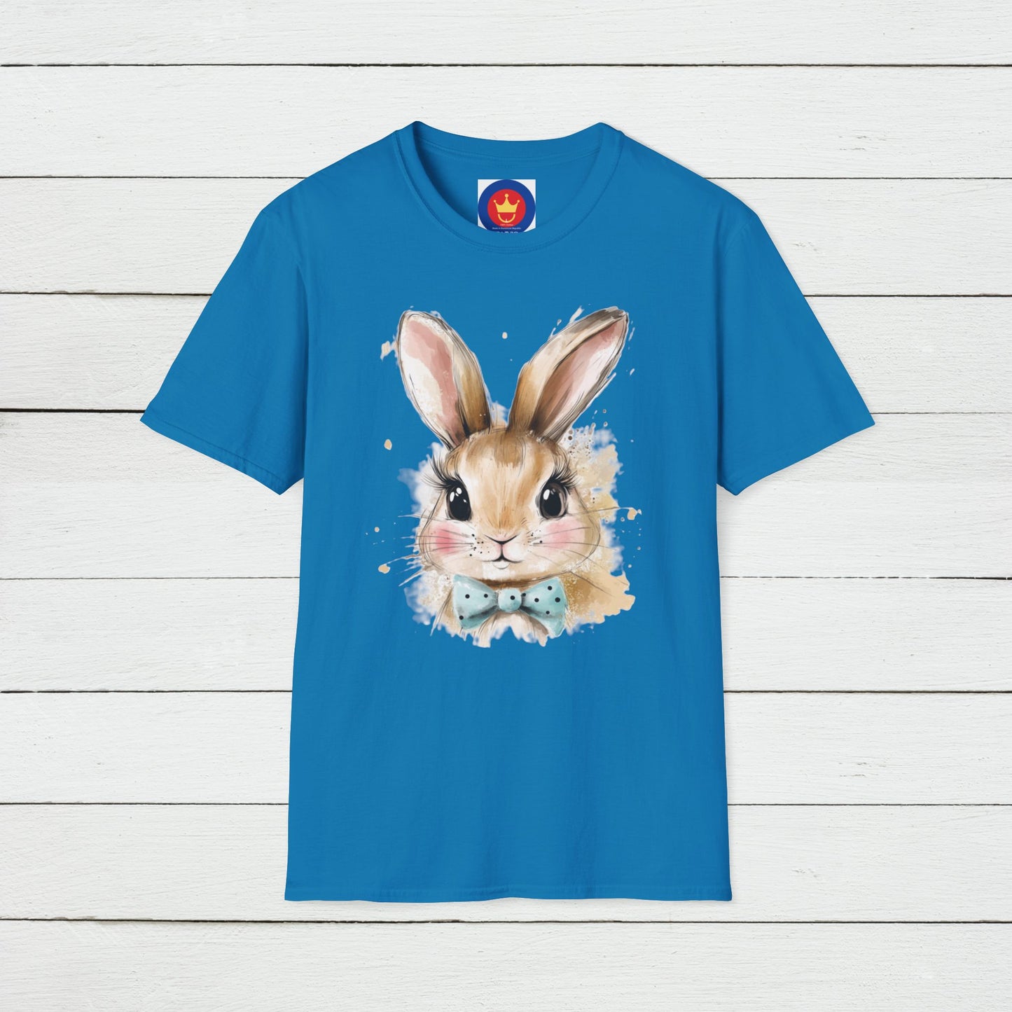 Easter Bunny Face Softstyle unisex T-Shirt | Cute Coquette Bow Tee