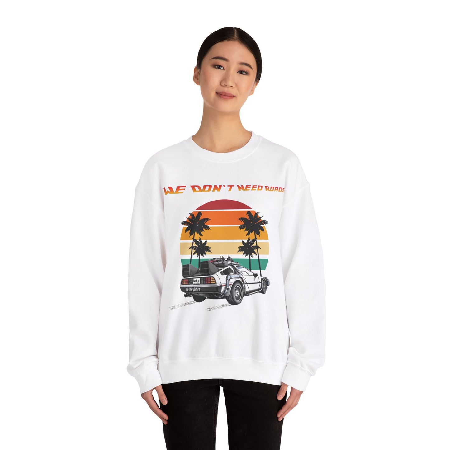 Back to the Future DeLorean Sweatshirt | Unisex Retro Sci-Fi Movie Graphic Design